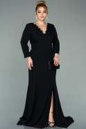 Длинное Свободное Вечернее Платье Черный ABU2213