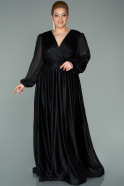 Длинное Свободное Вечернее Платье Черный ABU2215