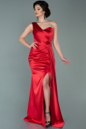 Атласное Платье Русалка Для Вечера красный ABU2221