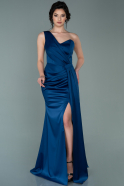 Атласное Платье Русалка Для Вечера Темно-синий ABU2221