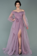 Длинное Вечернее Платье Пыльно-розовый ABU2716