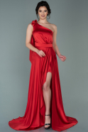 Длинное Атласное Платье Для Помолвки красный ABU2228
