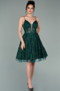 Короткое Платье На Приглашение Изумрудно-зеленый ABK1313
