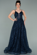 Длинное Вечернее Платье Темно-синий ABU2189