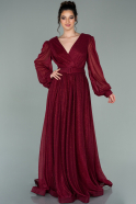 Длинное Вечернее Платье Бордовый ABU2224