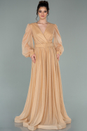 Длинное Вечернее Платье Золотой ABU2224