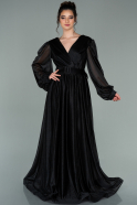 Длинное Вечернее Платье Черный ABU2224