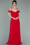 Длинное Шифоновое Вечернее Платье красный ABU1657