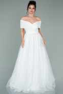 Длинное Вечернее Платье Белый ABU2223
