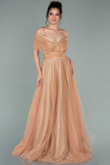Длинное Вечернее Платье Золотой ABU2223