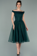 Платье Миди Для Выпускного Вечера Изумрудно-зеленый ABK1316
