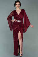 Длинное Вечернее Платье Бордовый ABU2147