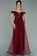 Длинное Вечернее Платье Бордовый ABU2169