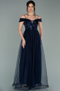 Длинное Вечернее Платье Темно-синий ABU2169