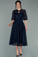 Миди Пригласительное Платье Темно-синий ABK1257