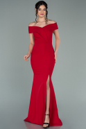Длинное Вечернее Платье Русалка красный ABU2170