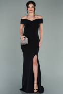 Длинное Вечернее Платье Русалка Черный ABU2170