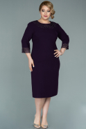 Миди Вечернее Платье Большого Размера Тёмно-пурпурный ABK1336