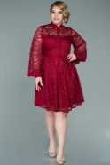 Короткое Вечернее Платье С Зеркалами Бордовый ABK1302