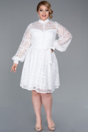 Короткое Вечернее Платье С Зеркалами Белый ABK1302