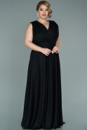 Длинное Свободное Вечернее Платье Черный ABU2247