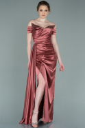 Длинное Атласное Вечернее Платье Луковица ABU2249