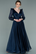 Длинное Вечернее Платье Темно-синий ABU2111