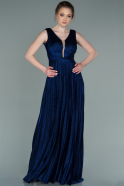 Длинное Вечернее Платье Темно-синий ABU2257