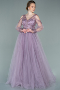 Длинное Вечернее Платье Лавандовый ABU2250