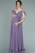 Длинное Вечернее Платье Для Беременных Светло-лавандовый ABU756