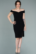 Короткое Платье На Приглашение Черный ABK1343