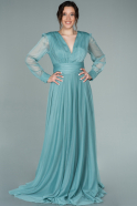 Длинное Вечернее Платье Бирюзовый ABU2265