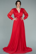 Длинное Вечернее Платье красный ABU2265