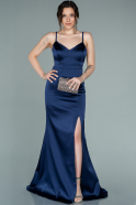 Атласное Платье Русалка Для Вечера Темно-синий ABU2266
