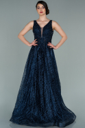 Длинное Вечернее Платье Темно-синий ABU2271