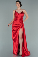 Длинное Атласное Выпускное Платье красный ABU2273