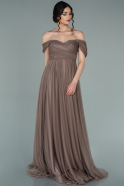 Длинное Вечернее Платье Капучино ABU2176