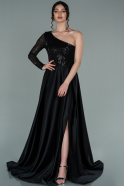 Длинное Вечернее Платье Черный ABU2175