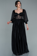 Длинное Вечернее Платье Черный ABU2141
