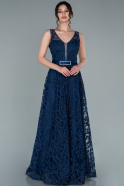 Длинное Вечернее Платье Темно-синий ABU2267