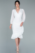 Миди Пригласительное Платье Белый ABK1314