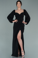 Длинное Вечернее Платье Русалка Черный ABU2280