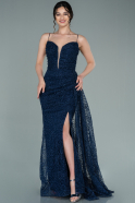 Длинное Вечернее Платье Темно-синий ABU2274