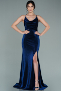 Длинное Выпускное Платье Темно-синий ABU2288