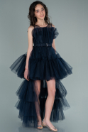 Длинное Девичье Платье Темно-синий ABU2233
