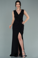 Длинное Вечернее Платье Черный ABU2295