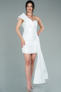 Короткое Вечернее Платье Белый ABK1365