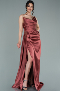 Длинное Атласное Вечернее Платье Цвет корицы ABU2299
