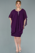 Большое Короткое Шифоновое Платье Пурпурный ABK1341