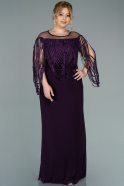 Длинное Шифоновое Вечернее Платье Пурпурный ABU2119